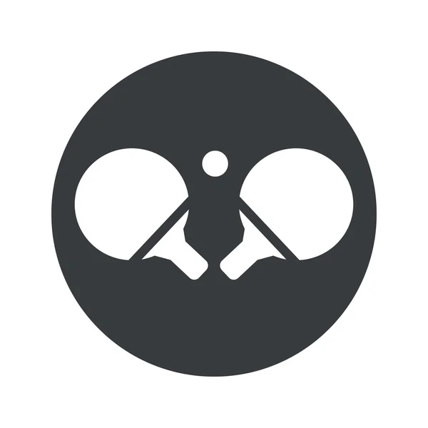 Icône de tennis de table ronde monochrome — Image vectorielle