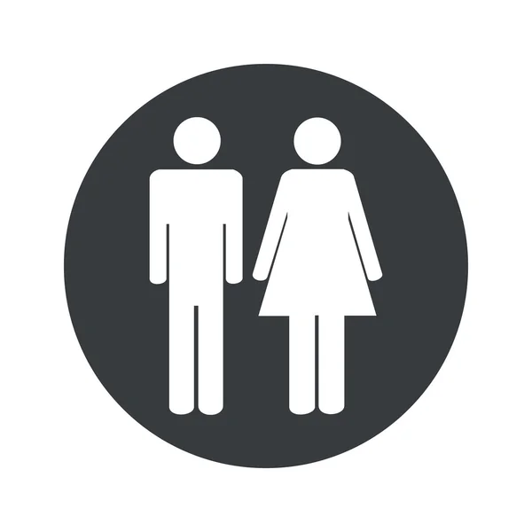 Round man and woman icon — Stock Vector