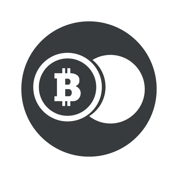 Monochromes rundes Bitcoin-Symbol — Stockvektor