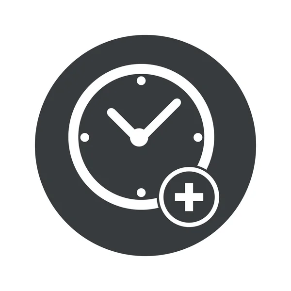 Monocromatico rotondo aggiungere l'icona del tempo — Vettoriale Stock