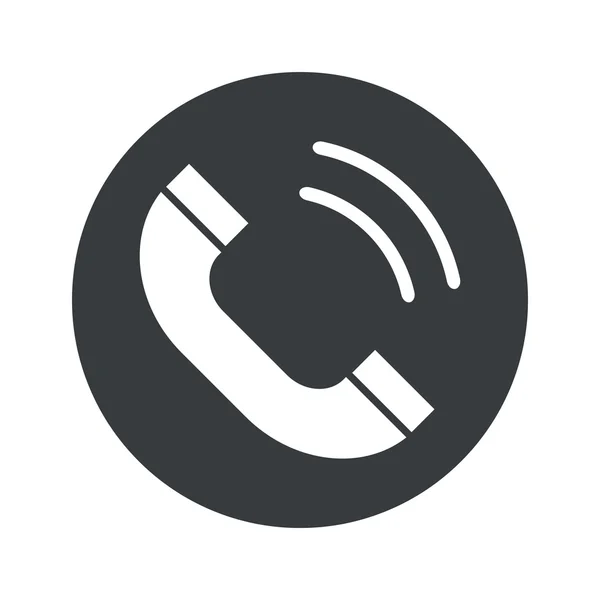 单色圆调用图标形象的响上白色孤立的黑色圆圈，电话听筒 — 图库矢量图片