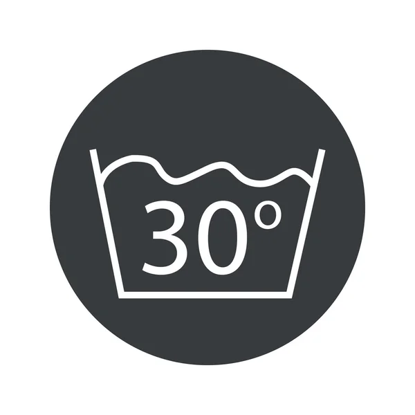 Γύρω από 30 βαθμούς πλύνετε εικονίδιο — Διανυσματικό Αρχείο