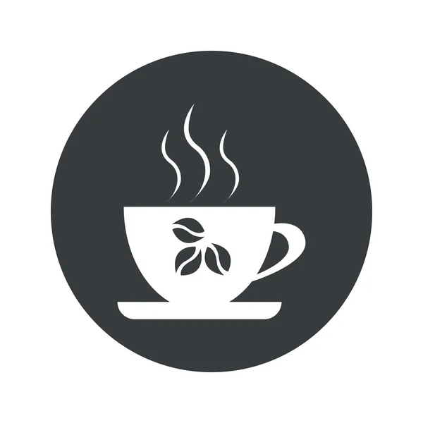 モノクロ ラウンド コーヒー カップのアイコン — ストックベクタ