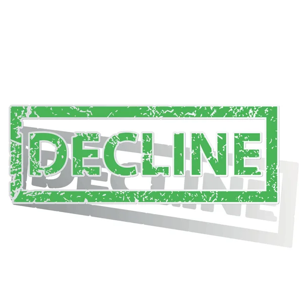 Green outlined DECLINE stamp — Stock Vector