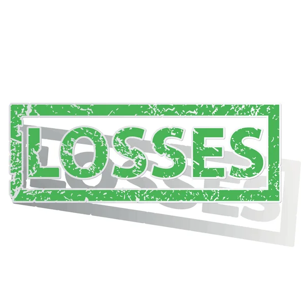Green outlined LOSSES stamp — Stock Vector