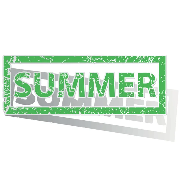 Green outlined SUMMER stamp — Stock Vector