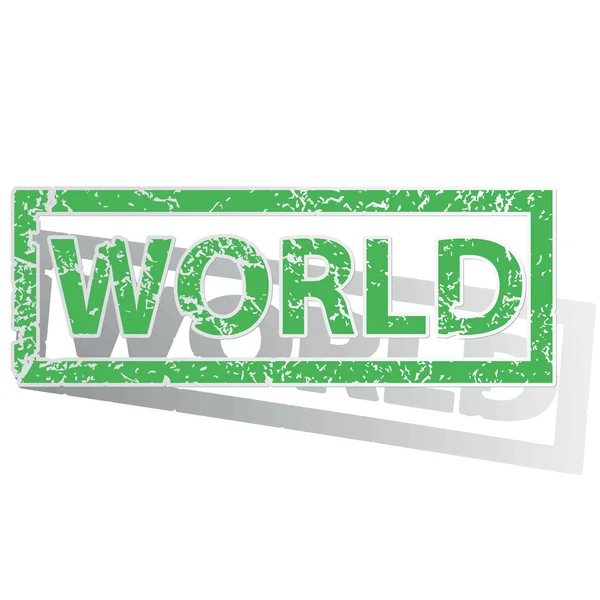 Grøn skitseret WORLD stempel – Stock-vektor