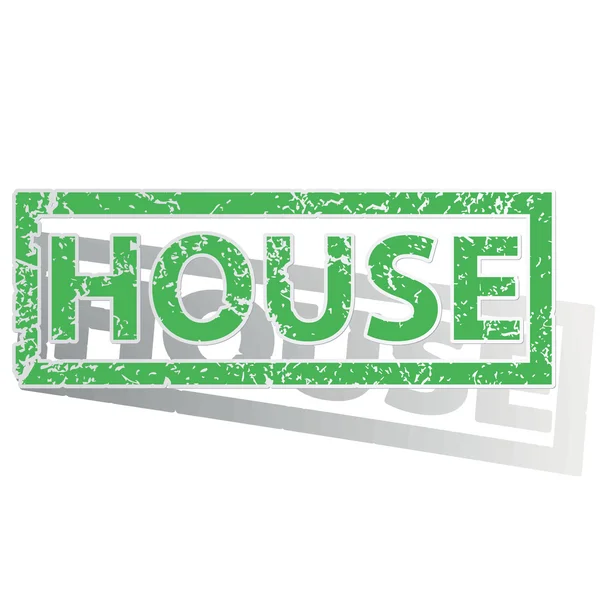 Green outlined HOUSE stamp — Stock Vector
