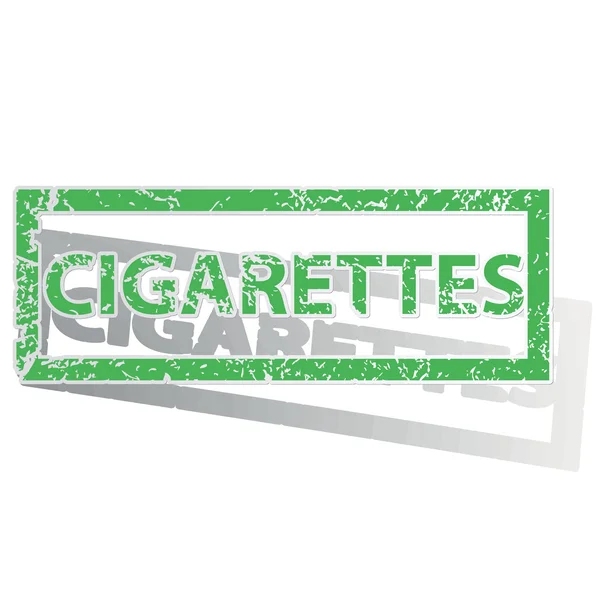 Carimbo de cigarros verde delineado — Vetor de Stock