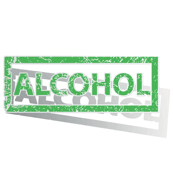 Green outlined ALCOHOL stamp — Stock Vector