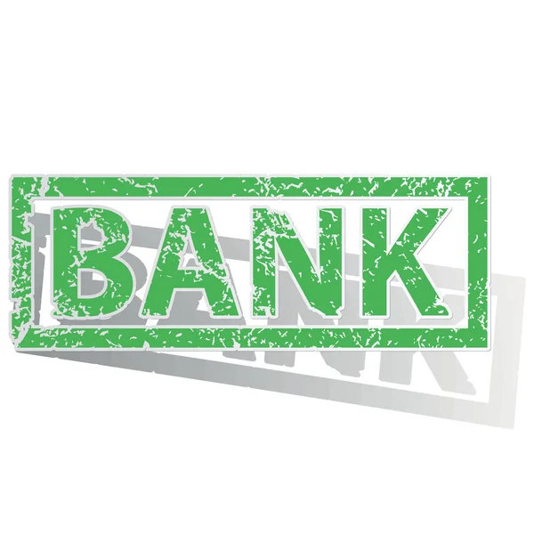 Grön beskrivs bankens stämpel — Stock vektor