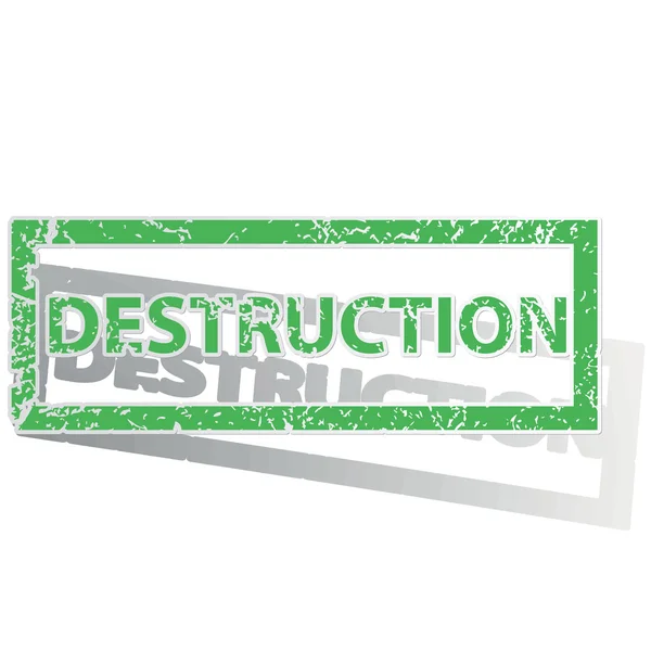 Green outlined DESTRUCTION stamp — Stock Vector