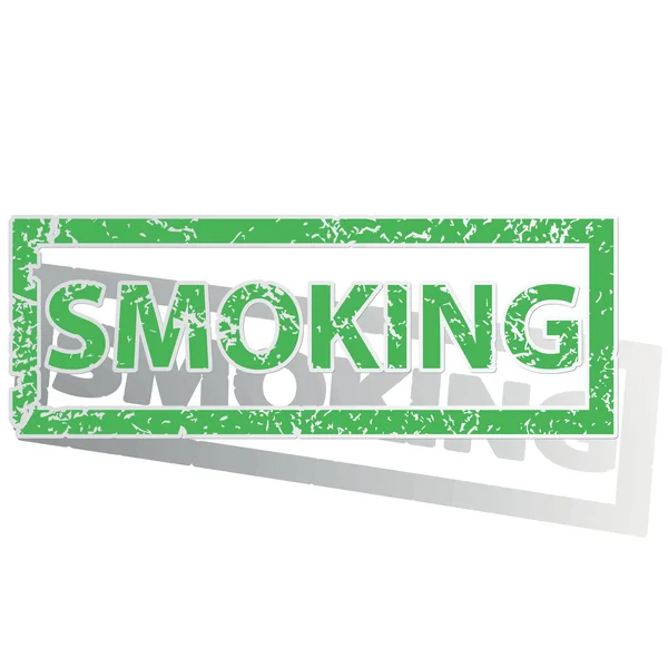Green outlined SMOKING stamp — Stock Vector
