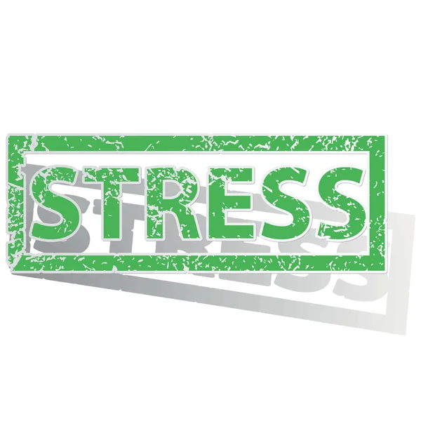 Green outlined STRESS stamp — Stock Vector