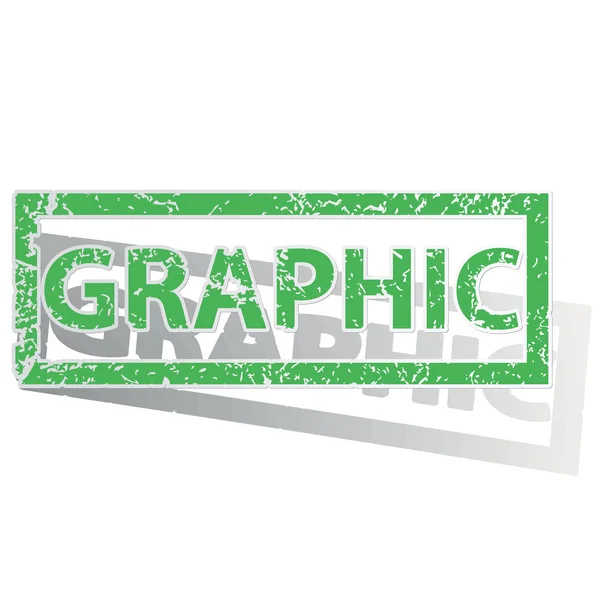 Green outlined GRAPHIC stamp — Stok Vektör