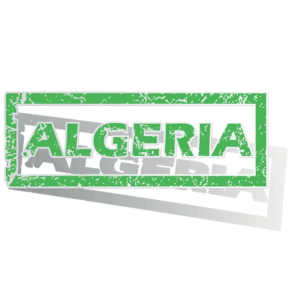 Green outlined Algeria stamp — Stock Vector