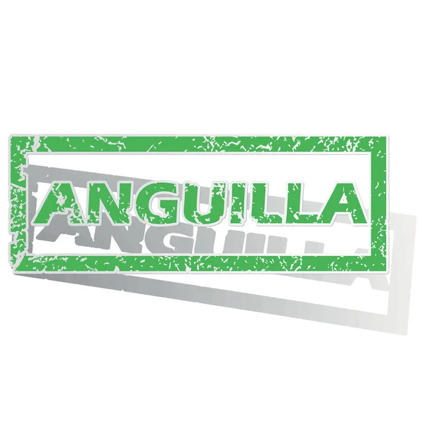 Green outlined Anguilla stamp — ストックベクタ