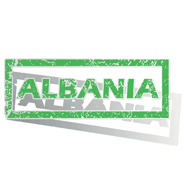 Green outlined Albania stamp — Stockvector