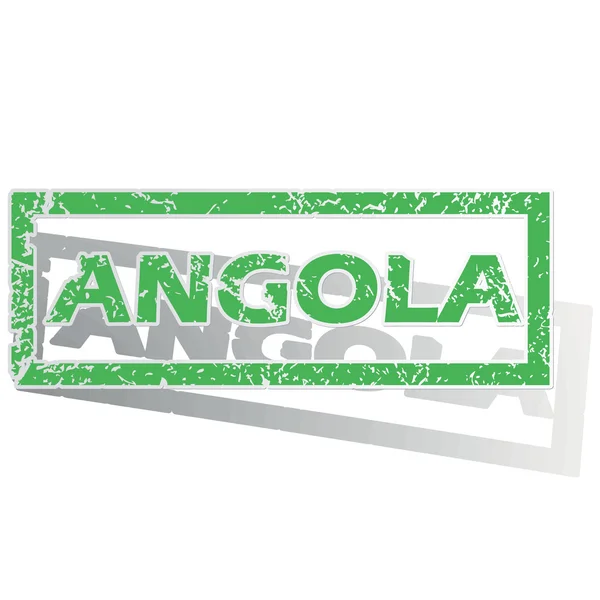 Green outlined Angola stamp — ストックベクタ
