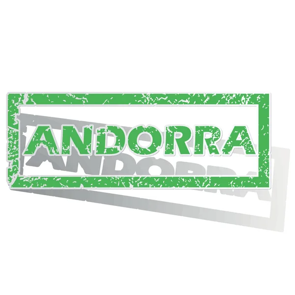 Green outlined Andorra stamp — ストックベクタ