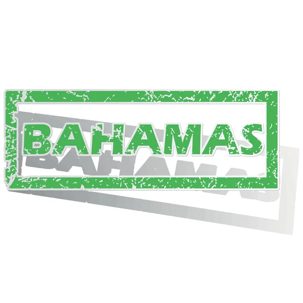 Green outlined Bahamas stamp — Stock Vector