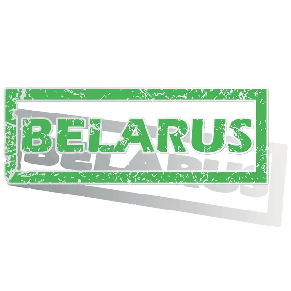 Green outlined Belarus stamp — Stockvector