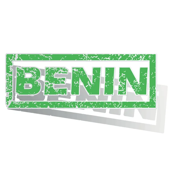 Green outlined Benin stamp — Wektor stockowy