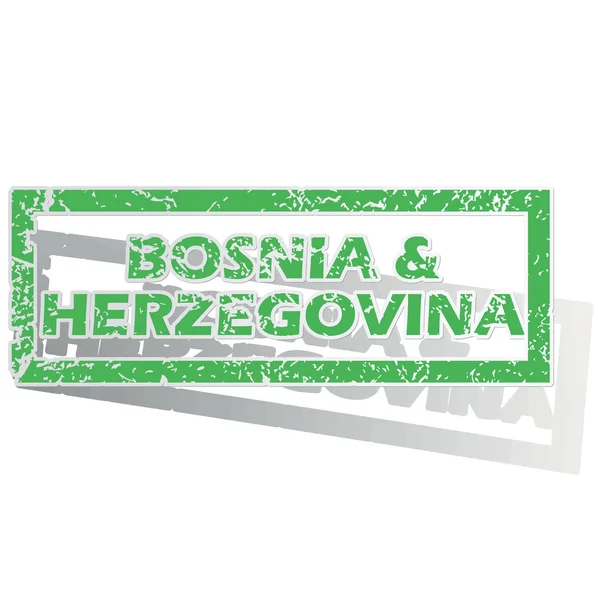 Outlined Bosnia and Herzegovina stamp — Stockvector