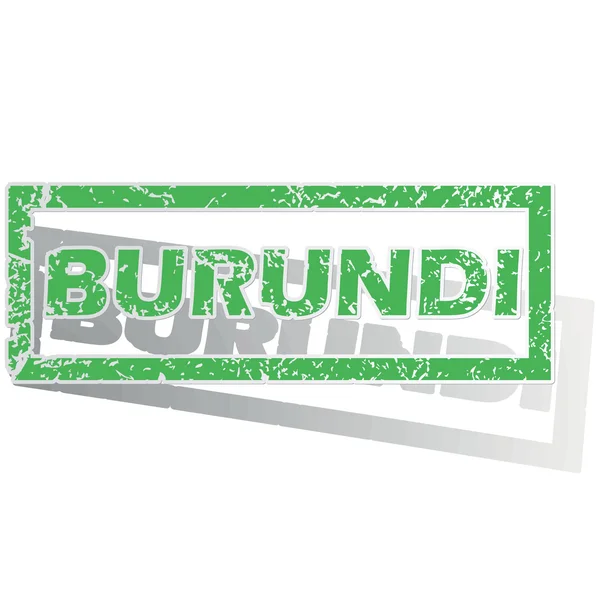 Green outlined Burundi stamp — Stock vektor