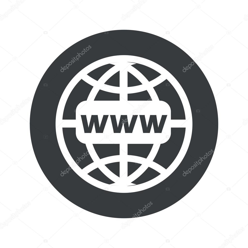 Monochrome round global network icon