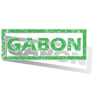 Green outlined Gabon stamp