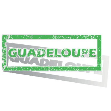 Green outlined Guadeloupe stamp