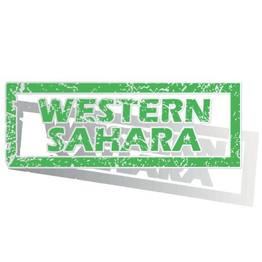 Green outlined Western Sahara stamp