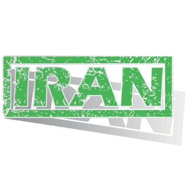 Green outlined Iran stamp