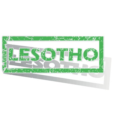 Green outlined Lesotho stamp