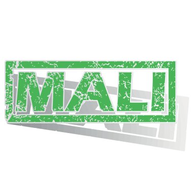 Green outlined Mali stamp