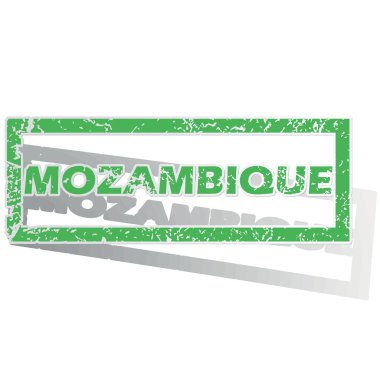 Green outlined Mozambique stamp