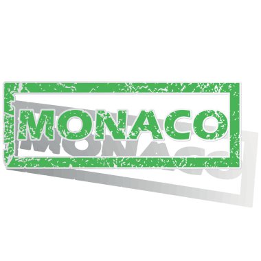 Green outlined Monaco stamp