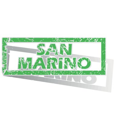 Green outlined San Marino stamp