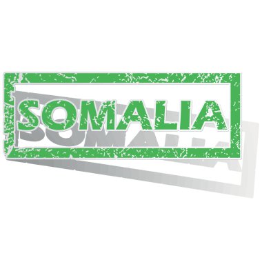 Green outlined Somalia stamp