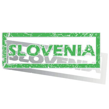 Green outlined Slovenia stamp