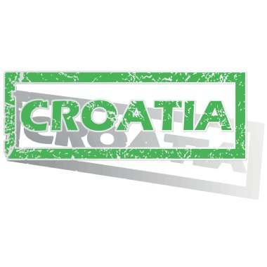 Green outlined Croatia stamp