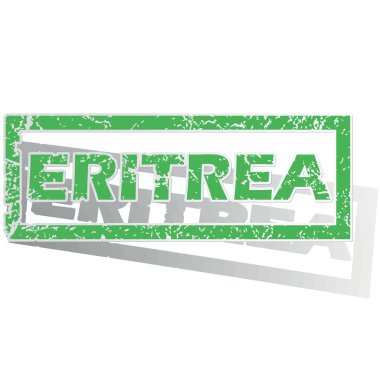 Green outlined Eritrea stamp