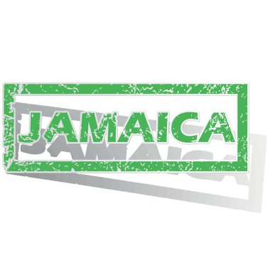Green outlined Jamaica stamp