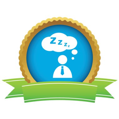 Sleeping person certificate icon