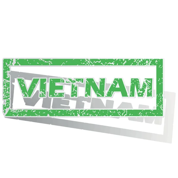 Green outlined Vietnam stamp — Wektor stockowy
