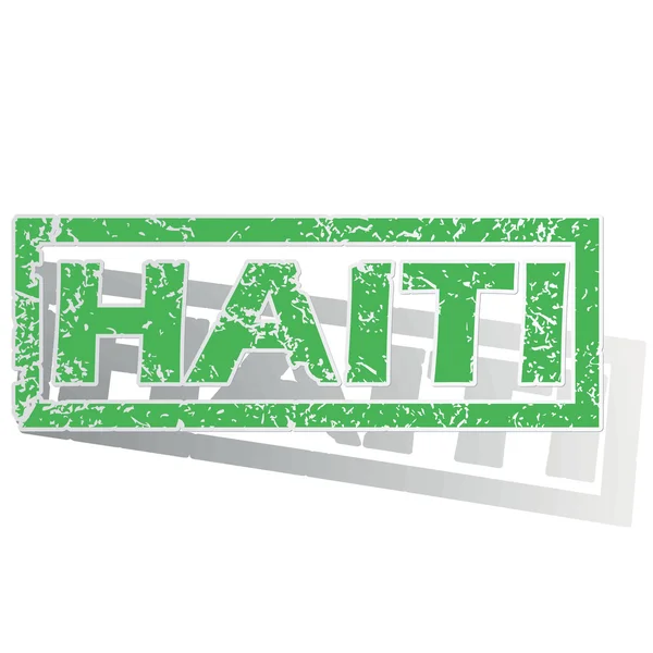 Green outlined Haiti stamp — 图库矢量图片