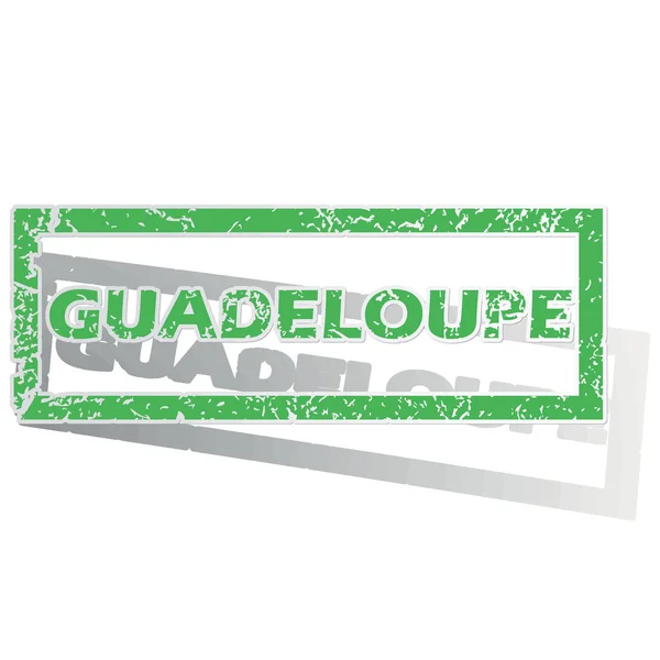 Green outlined Guadeloupe stamp — Stockvector