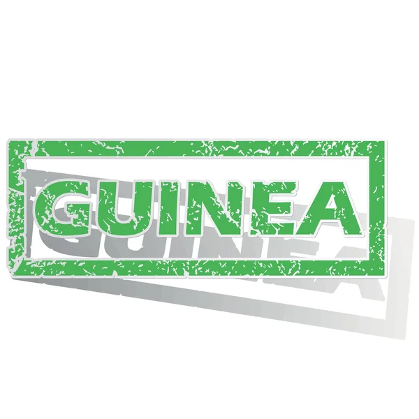 Green outlined Guinea stamp — Stock Vector