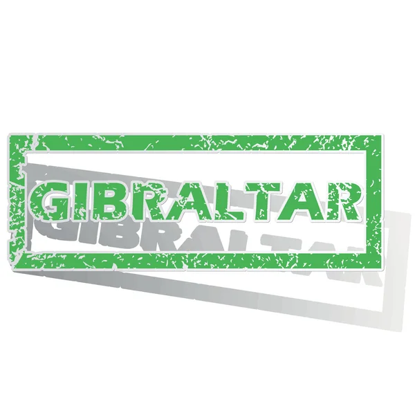 Green outlined Gibraltar stamp — 图库矢量图片